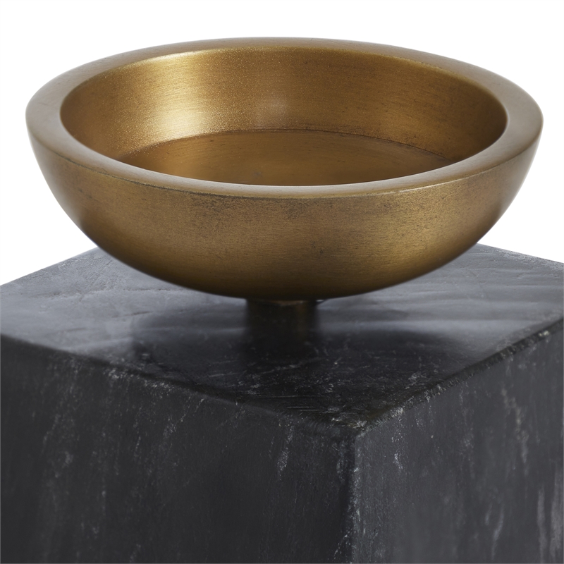 Poema Candle Holder Black Gold