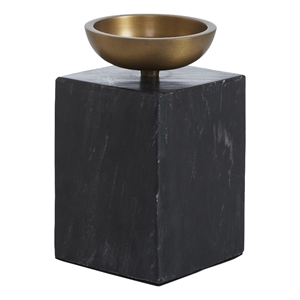 Poema Candle Holder Black Gold