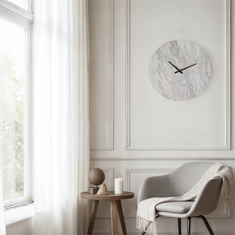 Dayton Wall Clock Honed White