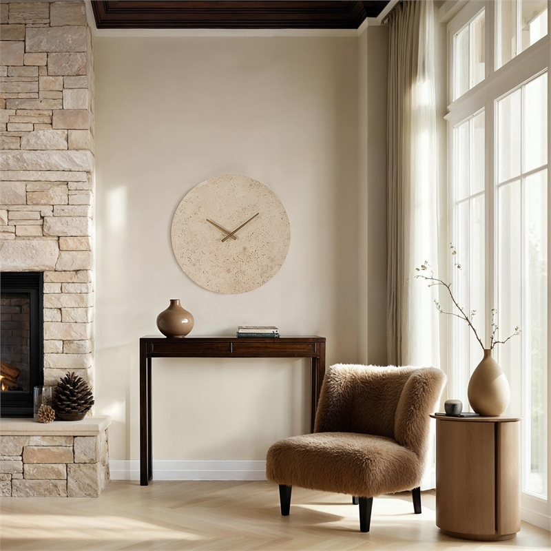 Fusion Wall Clock Natural Beige