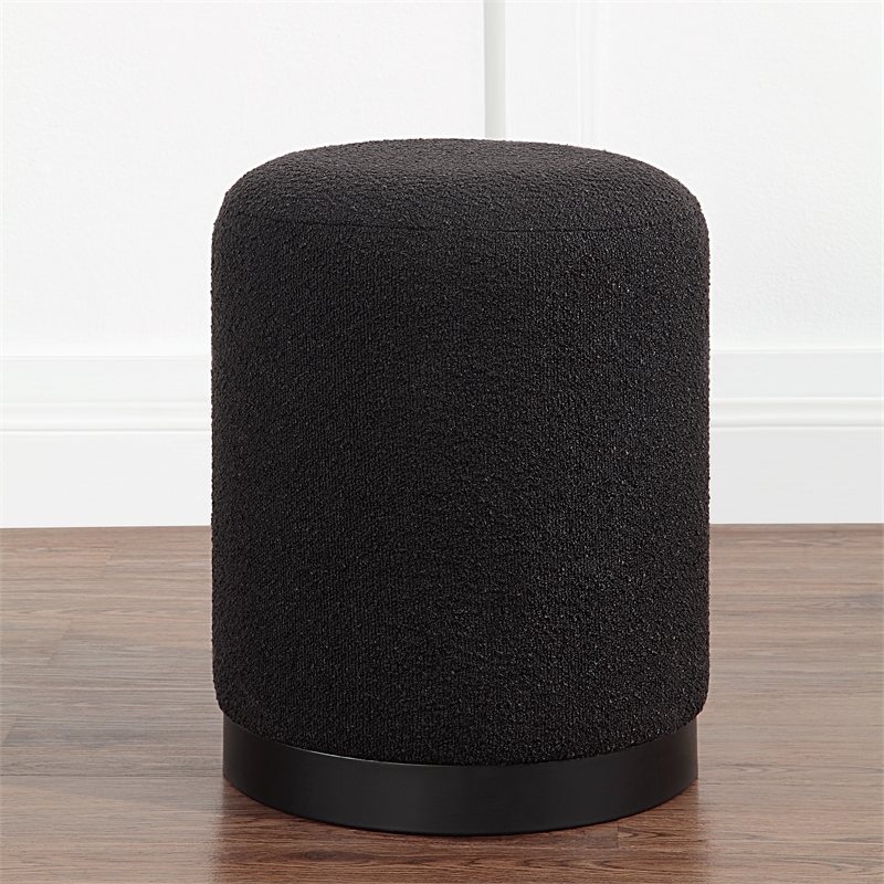 Castillo Indoor Boucle Ottoman Black