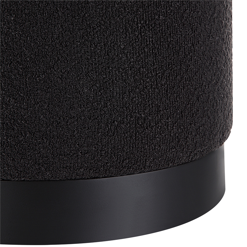 Castillo Indoor Boucle Ottoman Black