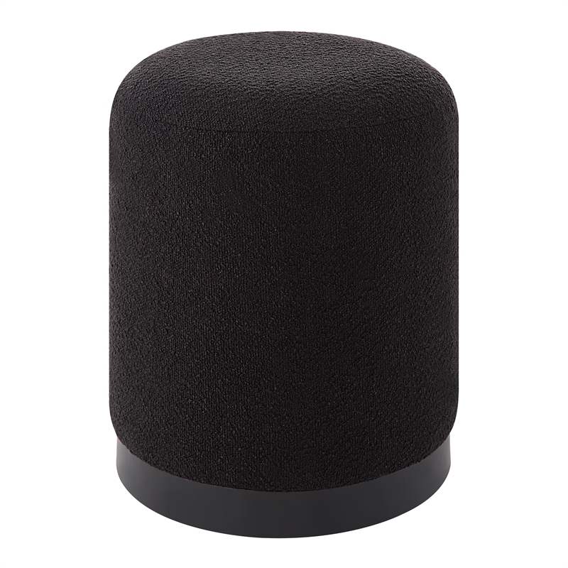 Castillo Indoor Boucle Ottoman Black