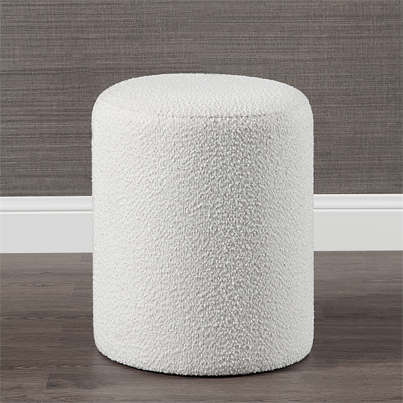 Corbin Indoor Boucle Ottoman Off White