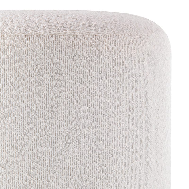 Corbin Indoor Boucle Ottoman Off White