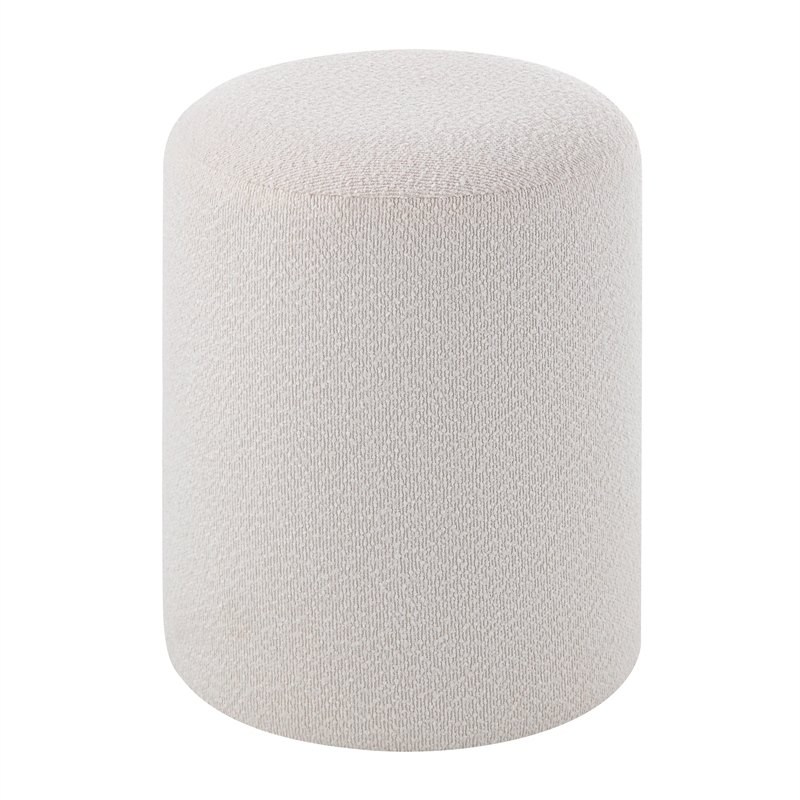 Corbin Indoor Boucle Ottoman Off White