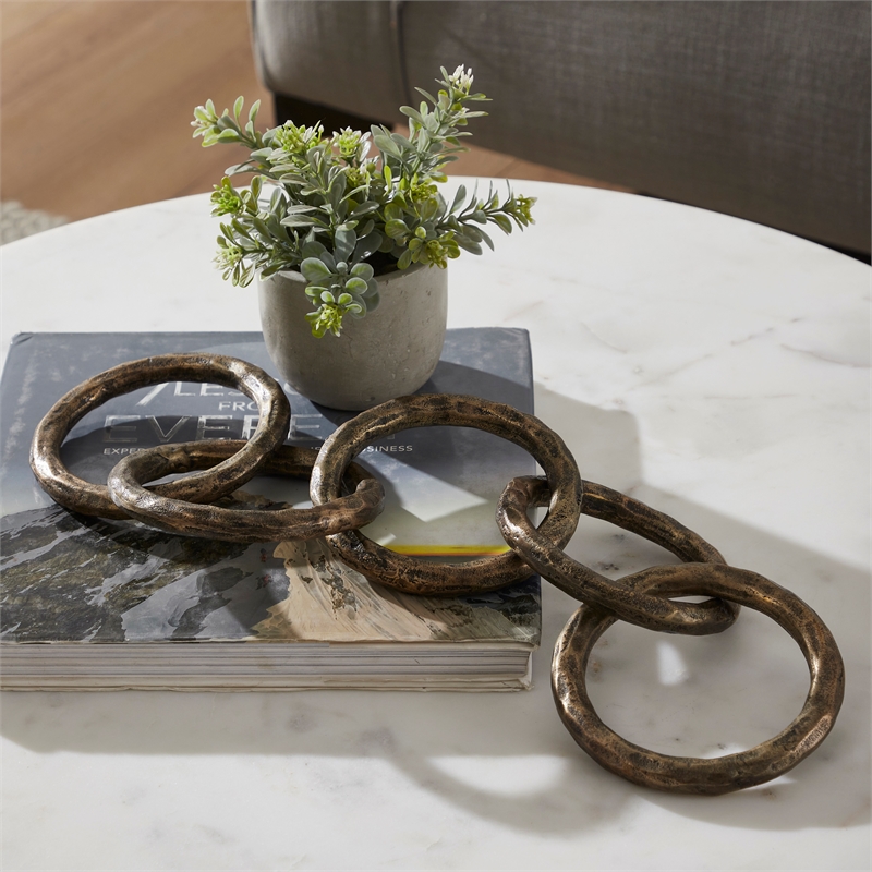 Quai  Indoor Cast Aluminum Table Top Accessory Antique Brass