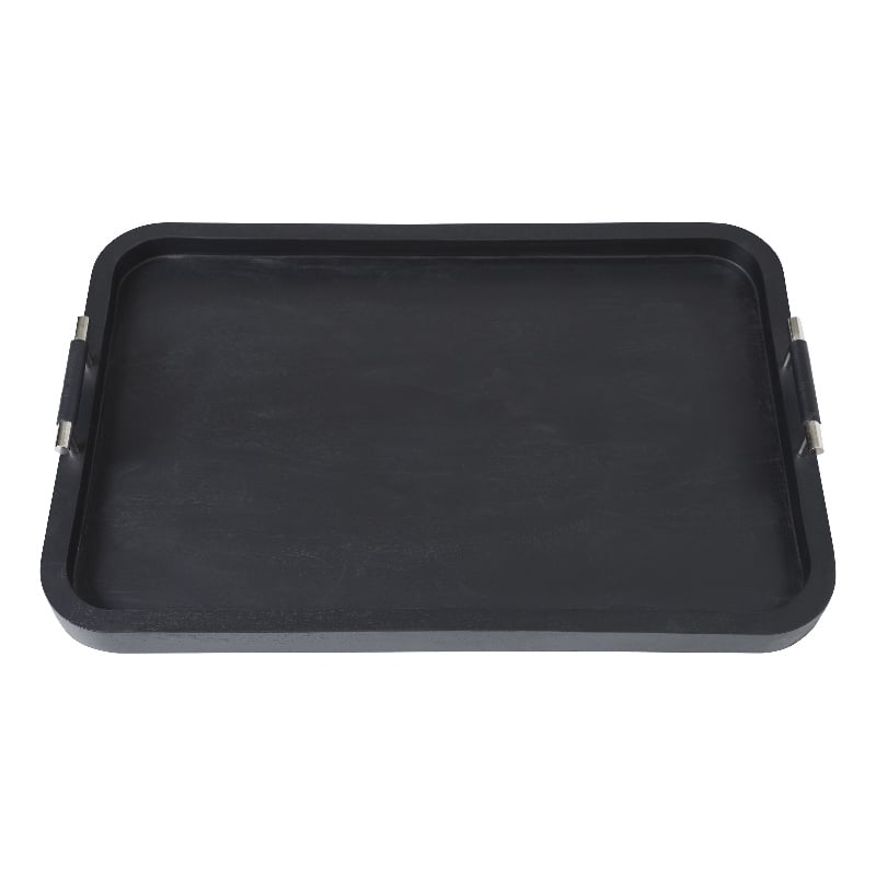 Hudson Indoor Mango Wood Tray Black