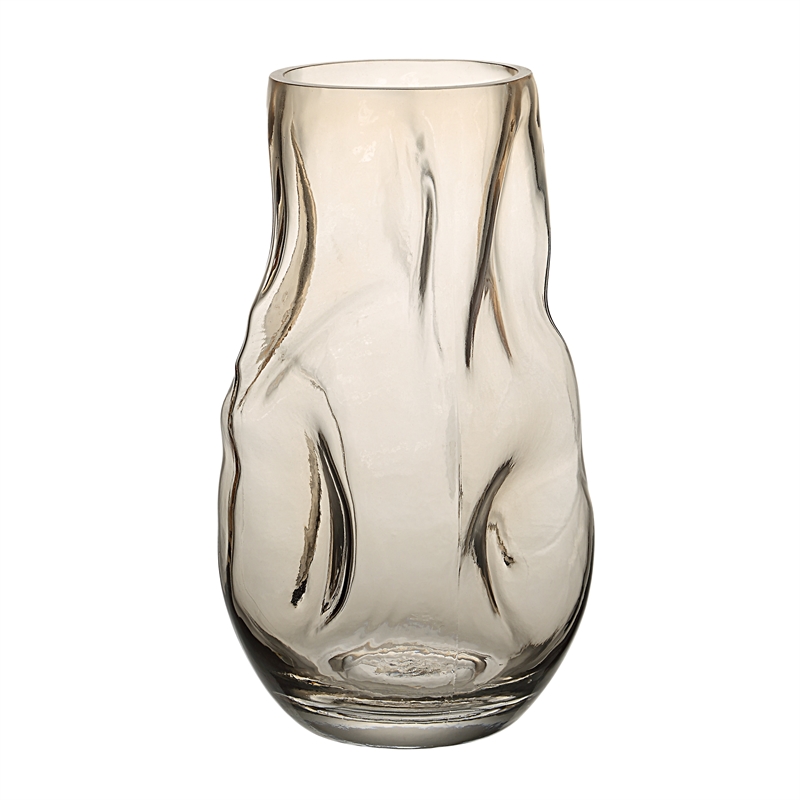 Tawny Indoor Mouth Blown Glass Glass Vase Beige