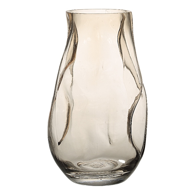 Tawny Indoor Mouth Blown Glass Glass Vase Beige