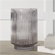Amiens Indoor Mouth Blown Glass Glass Vase Gray Fluted