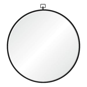 Rayden 38.5&quot Tall Round Wall Mirror Black