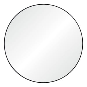 Sami 48&quot Tall Round Wall Mirror Black