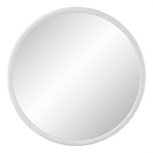 Porpoise 36&quot Tall Round Mirror Matte White