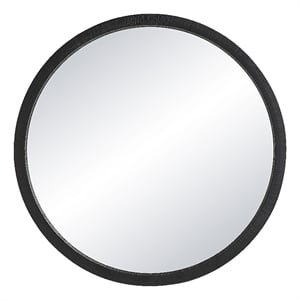 Solo 48&quot Tall Round Wall Mirror Black