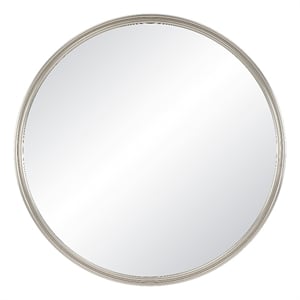 Oltimo 40&quot Tall Round Wall Mirror Gray