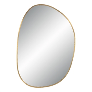 Camona 42&quot Tall Irregular Rectangular Oval Mirror Satin Brass