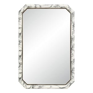 Venus 36&quot H x 24&quot W Wall Mirror White Marble Hydro Dip