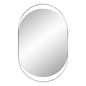 Ecru 40&quot Tall Pill Oval Mirror Satin Brass