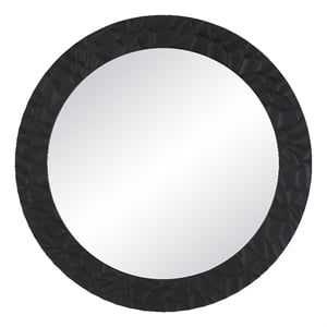 Tolima 35.5&quot Tall Round Wall Mirror Black