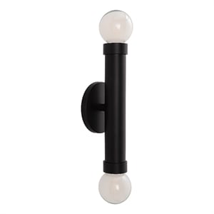Alika 12&quot Powder Coated Matte Black 2-Light Wall Sconce