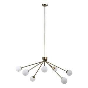 Mundo 46&quot Wide 7-Light Chandelier Champagne Yellow