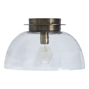 Liliane 15&quot 1-Light Flush Mount Clear Hammered Glass