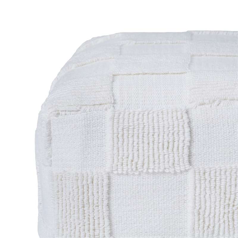 Payne Indoor Cotton Pouf Ivory