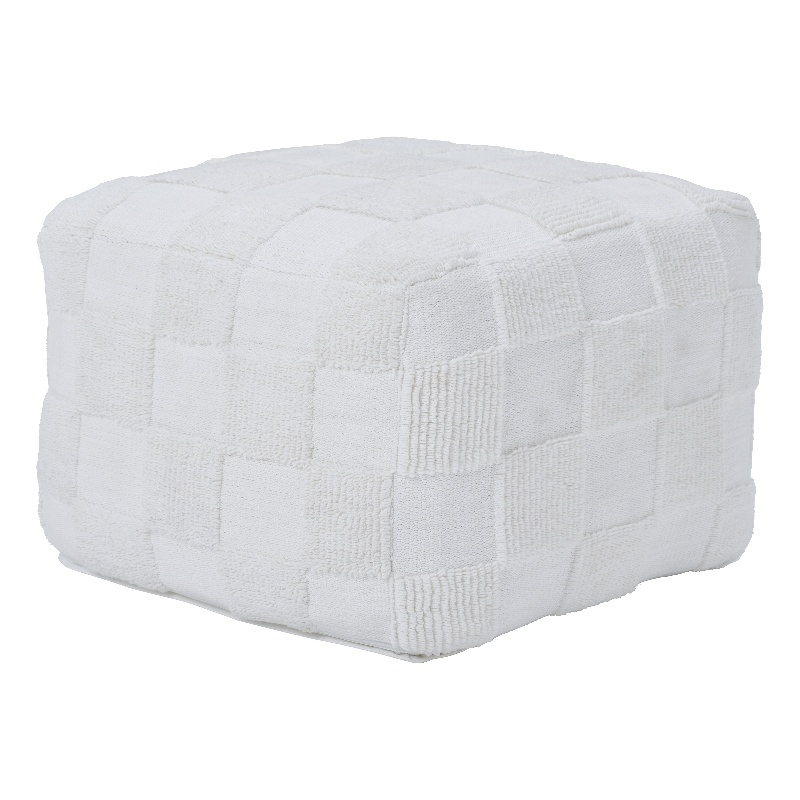 Payne Indoor Cotton Pouf Ivory