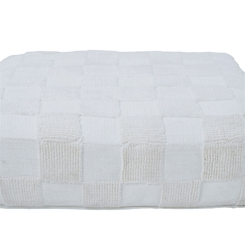 Persona Indoor Cotton Floor Pouf Ivory
