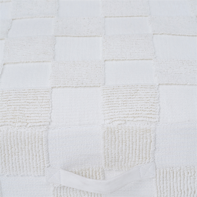 Persona Indoor Cotton Floor Pouf Ivory