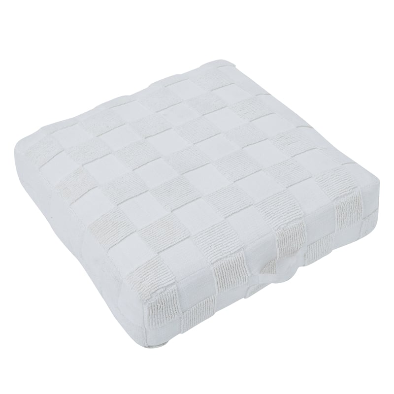 Persona Indoor Cotton Floor Pouf Ivory
