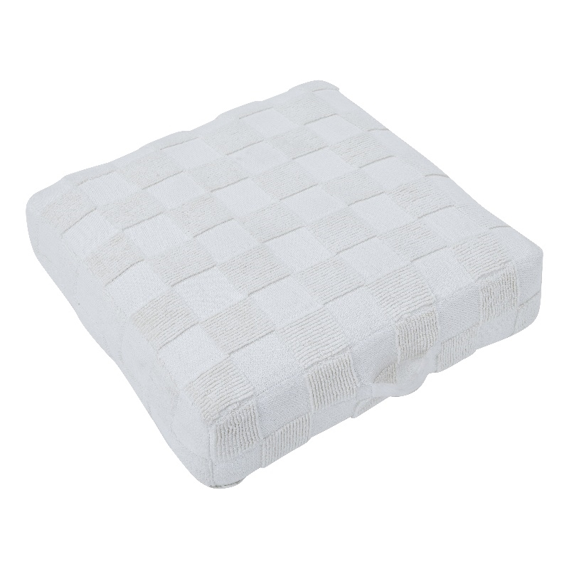 Persona Indoor Cotton Floor Pouf Ivory