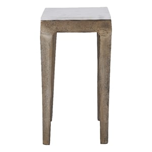 Abby Indoor Cast Aluminum Side Table Antique Brass
