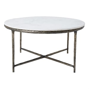 Pearse Indoor Cast Aluminum Coffee Table Antique Brass