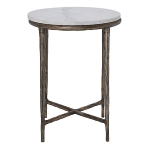 Pearson Indoor Cast Aluminum Side Table Antique Brass