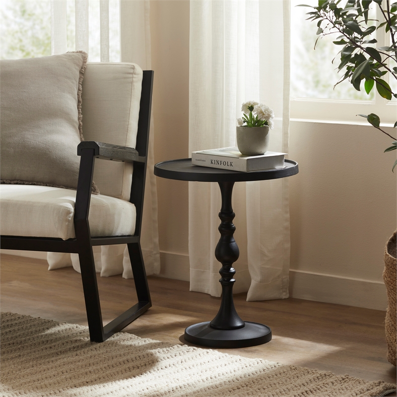 Yates Indoor Cast Aluminum Side Table Matte Black
