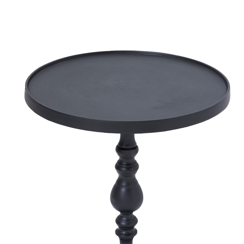 Yates Indoor Cast Aluminum Side Table Matte Black
