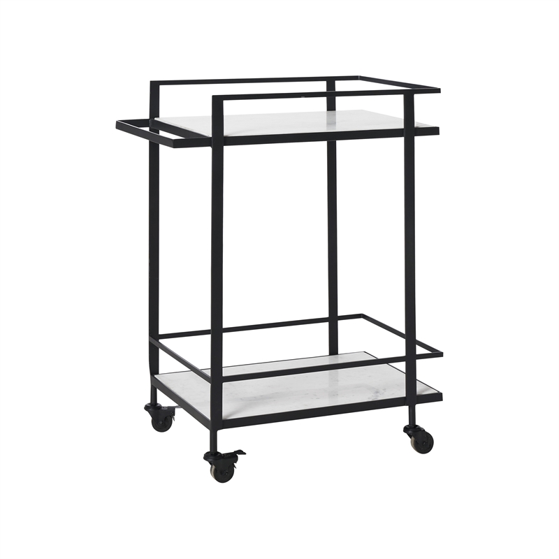Colton Indoor Iron Bar Cart Matte Black