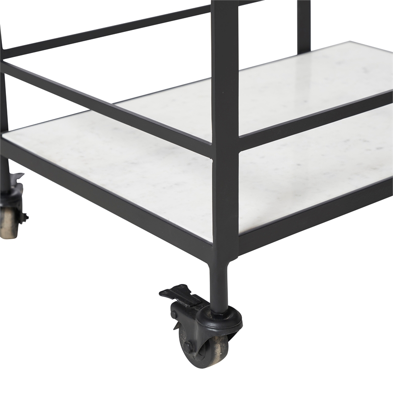 Colton Indoor Iron Bar Cart Matte Black