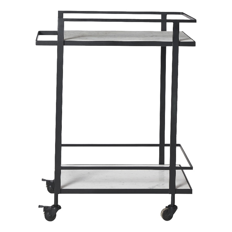 Colton Indoor Iron Bar Cart Matte Black