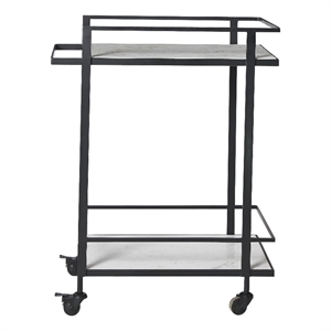 Colton Indoor Iron Bar Cart Matte Black