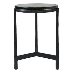 Avila Indoor Cast Aluminum Side Table Black