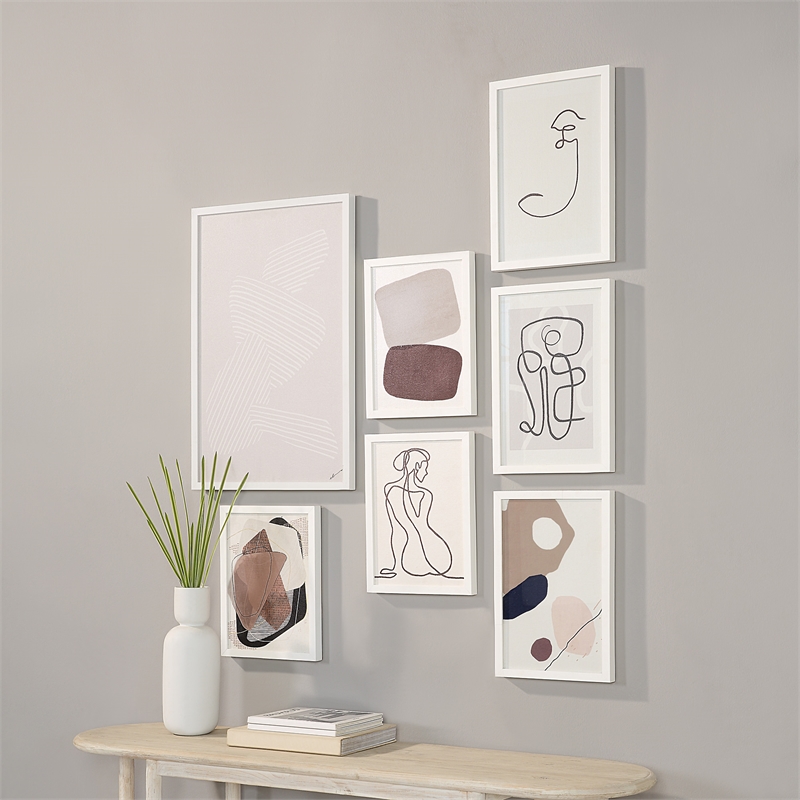 Priyanka 7 Piece Wide Wall Art White