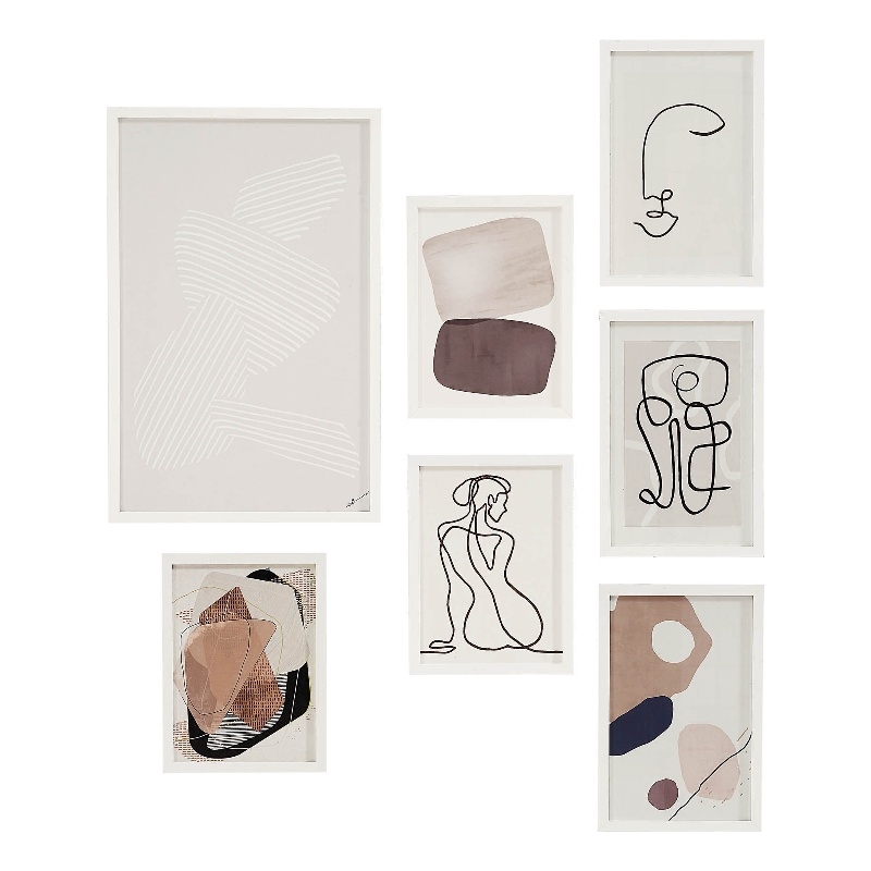 Priyanka 7 Piece Wide Wall Art White
