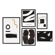 Carife 5 Piece Wide Wall Art Black
