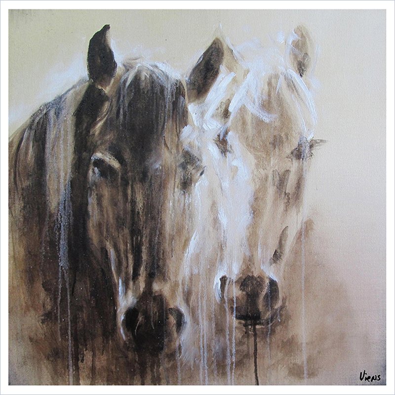 Best Friends Frameless Hand Painted Canvas Wall Art - OL474