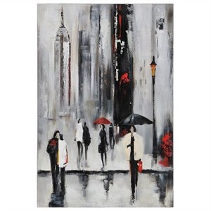 Renwil Bustling City I Frameless Canvas Wall Art