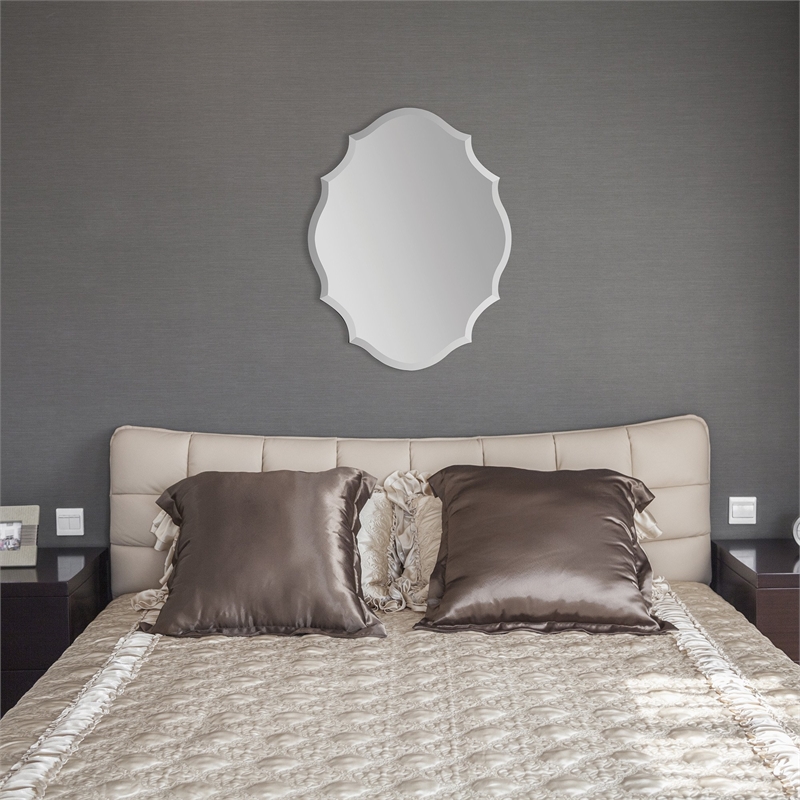 Renwil Emma Beveled Mirror in Wave Pattern Frame