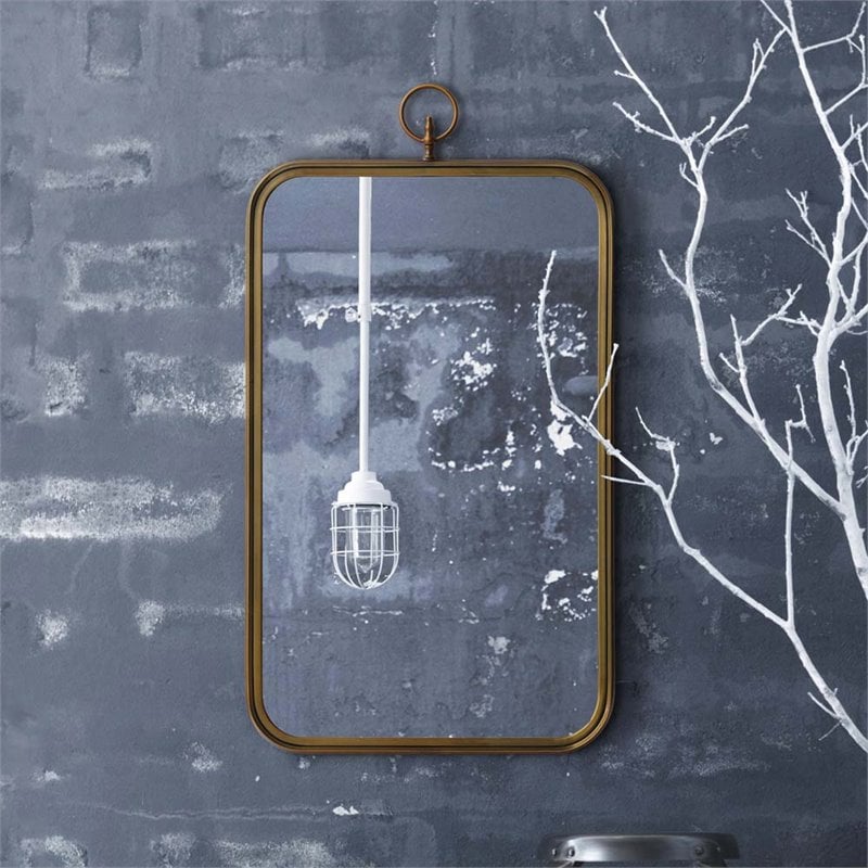 Renwil Coburg Round Decorative Mirror in Brass